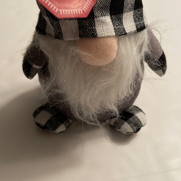 NWT balsam & fir trading  black, white and gray Buffalo check jingle bell Gnome - Picture 8 of 13